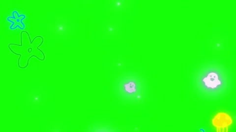 Animated green screen with floating cartoon flowers Stock-Footage 337444367
