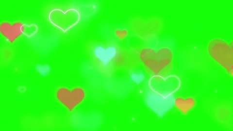Animated green screen heart background with sparkling particles and soft light Stock Footage 338224514