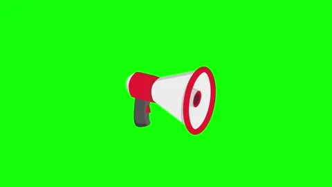 Animated green screen loudspeaker, important, promo, discount, red green sc.. Stock Footage 297510568