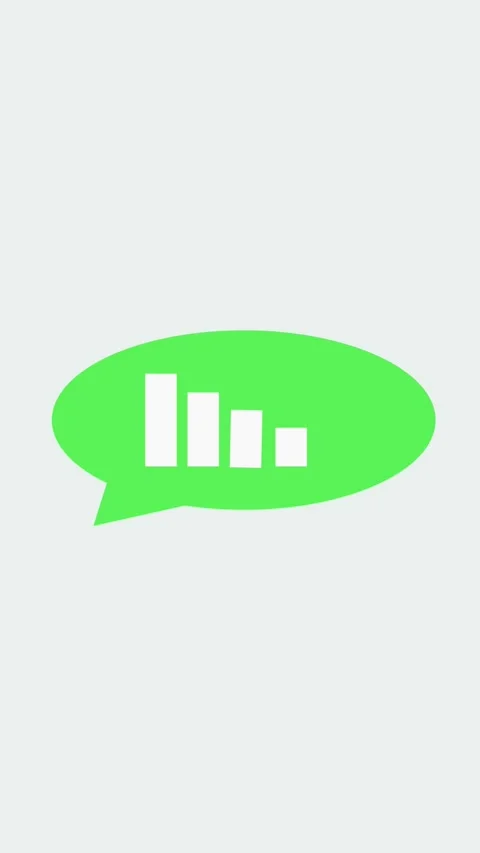 Animated green speech bubble with decreasing bar graph representing informa.. Stock Footage 321627171