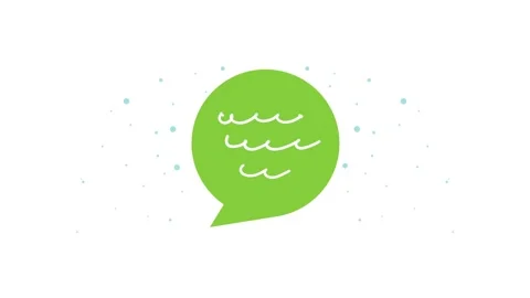 Animated green speech bubble with white wave lines appearing as a communica.. Video stock 338924985