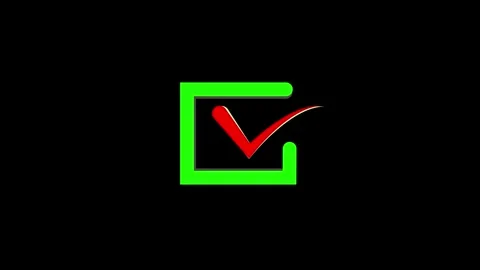 Animated green square box with red checkmark for task completion and succes.. Vidéo 334701082