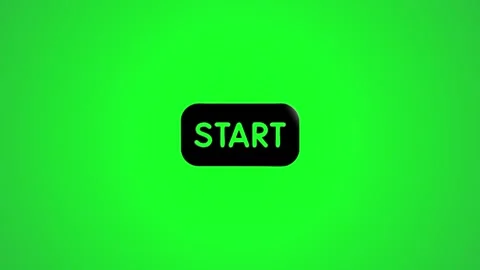 Animated green start button appears and changes color on a vibrant green ba.. Stock Footage 346496412