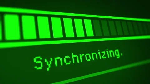 Animated Green Synchronizing Progress Bar Stock Footage 243473839