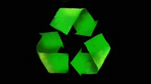 Animated Green Triangular Ecology recycle Symbol Stock Footage 136477001