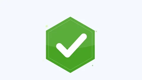 Animated Green Verified Shield Checkmark Icon Motion Graphic Stock Footage 329962834