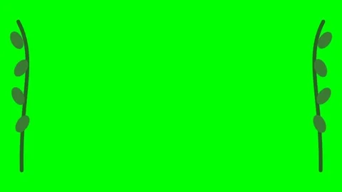 Animated Green Vines Border Frames on Green Screen Background Stock Footage 339925266
