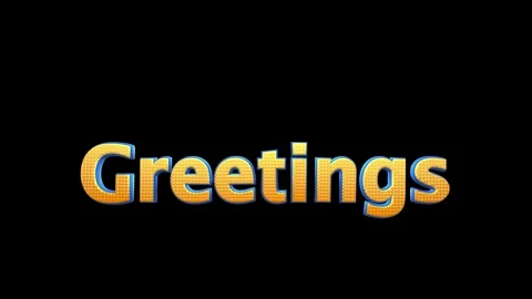 Animated greetings text with blue Stock Footage 338235575