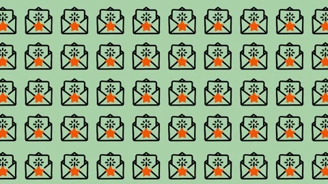 Animated grid of email warning icons seamless loop. Stock Footage 325388597