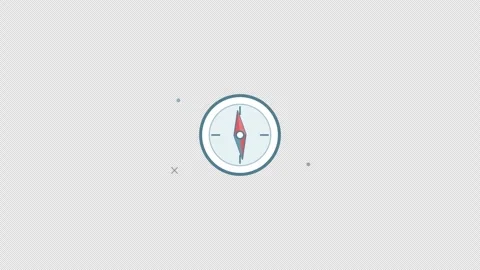 Animated grid of flat compass icons on a black background Stock Footage 345654036
