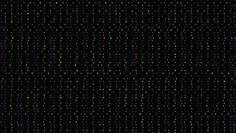 Animated grid of glowing colorful dots waving on a dark background Stock Footage 346663679