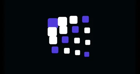 Animated Grid Loader Sequence on Black Background for Presentations Vidéo 333802805