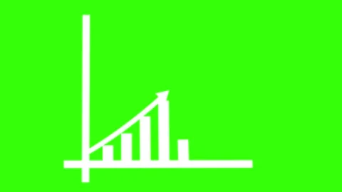 Animated growing arrow over graph bar.A colorful business graph animation.B.. Stock Footage 299739402