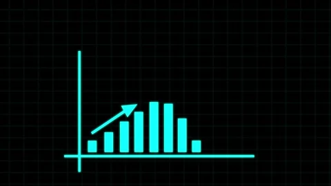 Animated growing arrow over graph bar. business graph. Business success bar.. Stock Footage 307311681