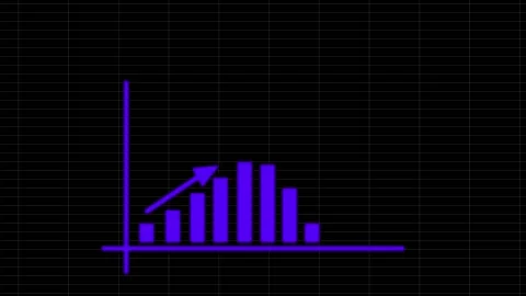 Animated growing arrow over graph bar. business graph. Business success bar.. Stock Footage 307311682