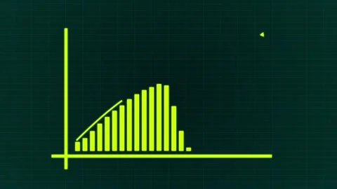 Animated growing arrow over graph bar. business graph. Business success bar.. Stock Footage 307311820