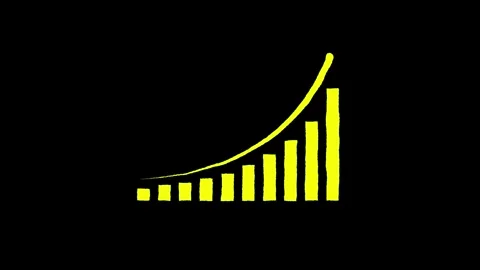Animated growing bar chart representing financial success and increasing po.. Stock Footage 333032425