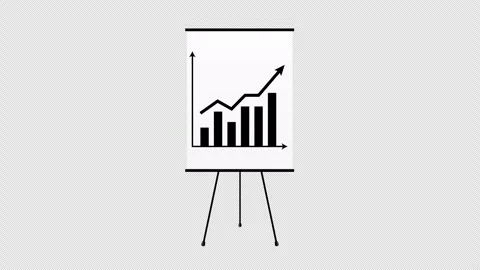 Animated Growing Chart on Flipchart Stand Stock Footage 304906537