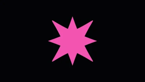 Animated Growing Pink Star Motion Graphics Loop on Black Background Stock Footage 344911948
