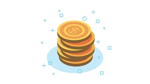 Animated growing stack of gold dollar coins representing financial growth a.. Stock Footage 339198632