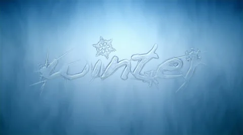 Animated growing text "winter" with ice crystals. Stock-Footage 11965577