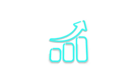 Animated growth chart with ascending arrow in vibrant blue, dynamic motion .. Stock Footage 341228818