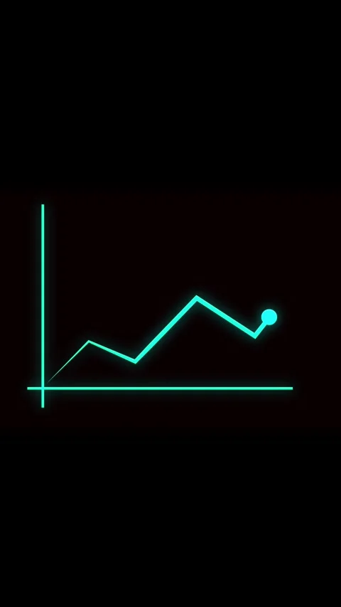Animated growth chart teal vertical video abstract line graph data visualiz.. Stock Footage 321628769