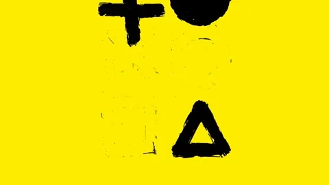 Animated grunge brush stroke gaming symbols Stock Footage 334786653