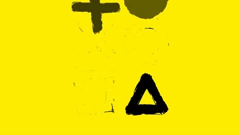 Animated grunge brush stroke gaming symbols Stock Footage 334786699