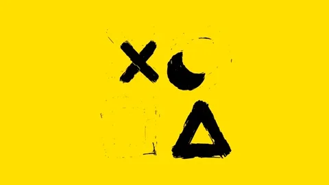 Animated grunge brush stroke gaming symbols Stock Footage 334786735