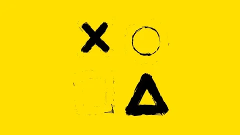 Animated grunge brush stroke gaming symbols Stock Footage 334786738