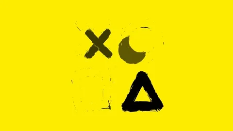 Animated grunge brush stroke gaming symbols Stock Footage 334786784