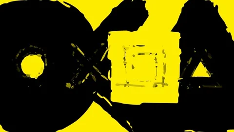 Animated grunge brush stroke gaming symbols Stock Footage 334786790