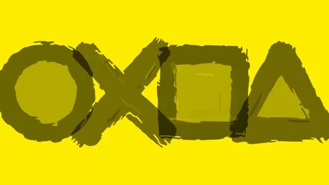 Animated grunge brush stroke gaming symbols Stock Footage 334786867