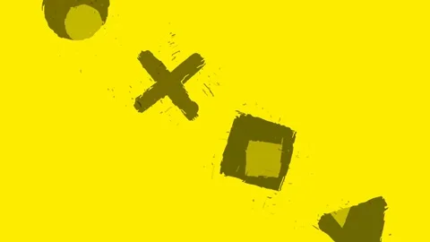 Animated grunge brush stroke gaming symbols Stock Footage 334786871
