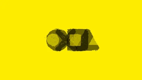 Animated grunge brush stroke gaming symbols Stock Footage 334786874