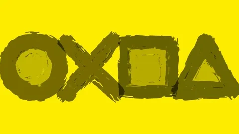 Animated grunge brush stroke gaming symbols Stock Footage 334786876