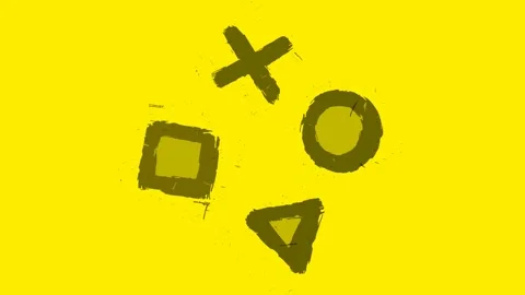 Animated grunge brush stroke gaming symbols Stock Footage 334786884