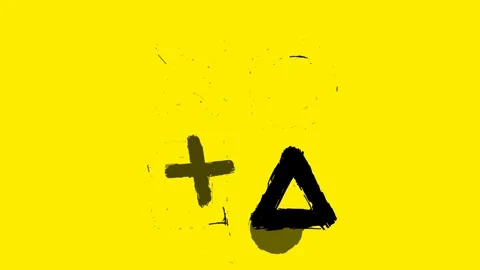 Animated grunge brush stroke gaming symbols Stock Footage 334786896