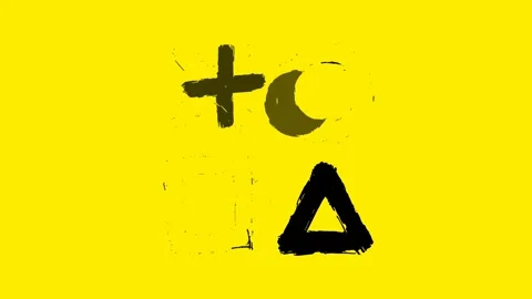 Animated grunge brush stroke gaming symbols Stock Footage 334786899