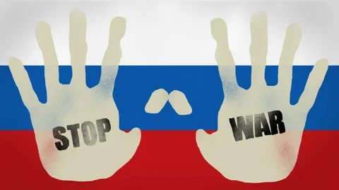 Animated grunge hand icon with stop war lettering. Stock Footage 196797201