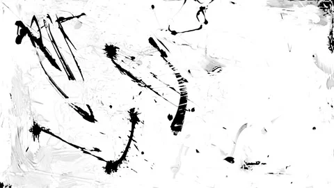 Animated Grunge Texture Overlay Black Brush Strokes On White Background Stock Footage 264131837