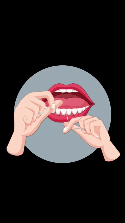 Animated Guide to Proper Dental Flossing Technique Stock Footage 314692085