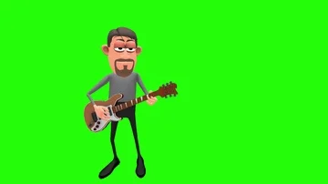 Animated guitar character loop 4 Stock Footage 85678714