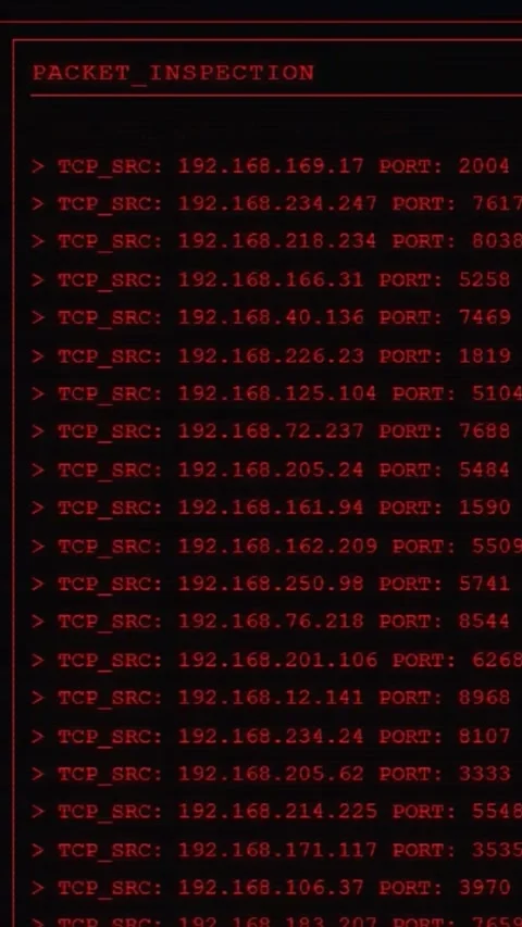 Animated Hacking Terminal: Threat Logs and Packet Inspection Analysis Stock Footage 339156993