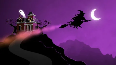 Animated Halloween Characters Backdrop Stock Footage 124648103