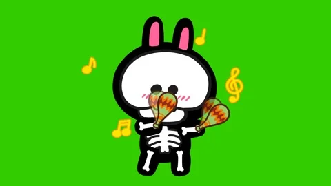 Animated Halloween Dancing Skeleton - Green Screen Stock Footage 282790326