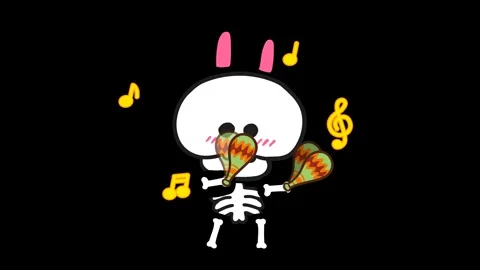 Animated Halloween Dancing Skeleton - Transparent Background Stock Footage 282790321