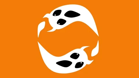 An animated Halloween ghost floating and spinning Stock Footage 346469243
