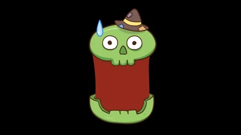 Animated Halloween Ghost with Wide Open Mouth - Transparent Background Stock Footage 282790381